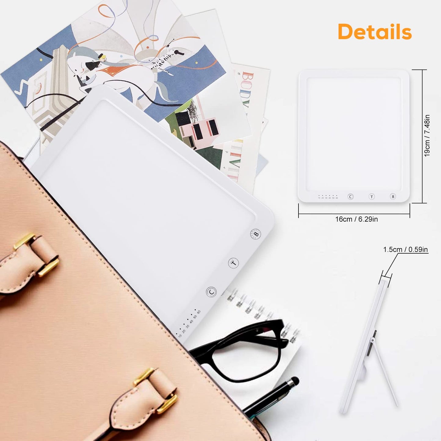 Daylight lamp, Daylight lamp 10000 Lux Daylight, LED sunlight Daylight lamp with stepless dimmer, UV-free full spectrum lamp, Sunlight lamp