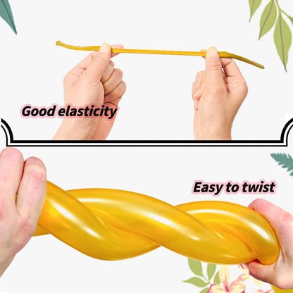 HYKJNBW Magic animal twisting balloons, perfect for wedding and birthday party decorations, 100 pieces (Gold)