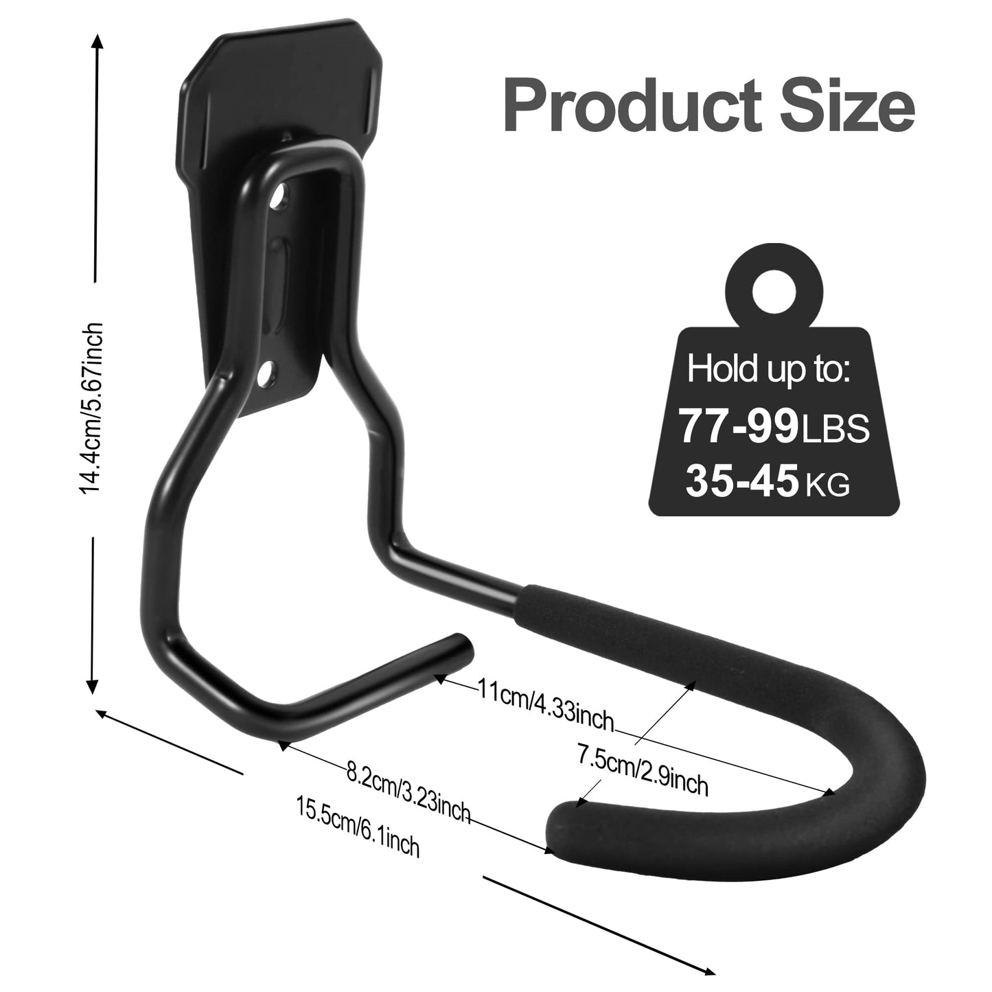 Sinoer 4-Pack Vertical Bike Hooks, Bike Holder, Heavy Duty Hooks Wall Mount Bike Holder, Bike Holder Vertical Stand for Garage.