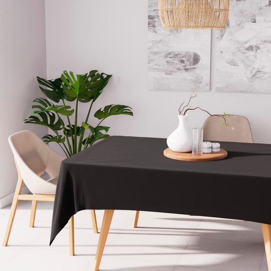 Soleil d'ocre Stain-Resistant Tablecloth Rectangle 160x270 cm Alix Black, Polyester