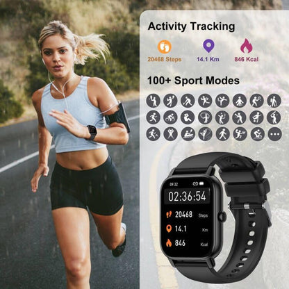 Smartwatch for women men, 1.85 inch touchscreen smart watch with Bluetooth calls, IP68 waterproof fitness tracker with heart rate monitor sleep monitor pedometer, sports watch for iOS Android