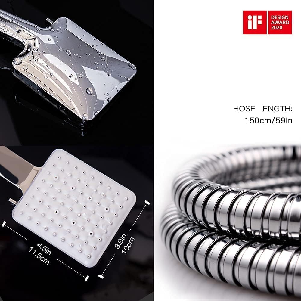 Newentor shower head with hose, shower head with 1.5M hose, shower hose with shower head, handheld shower head rain shower with 6 spray modes