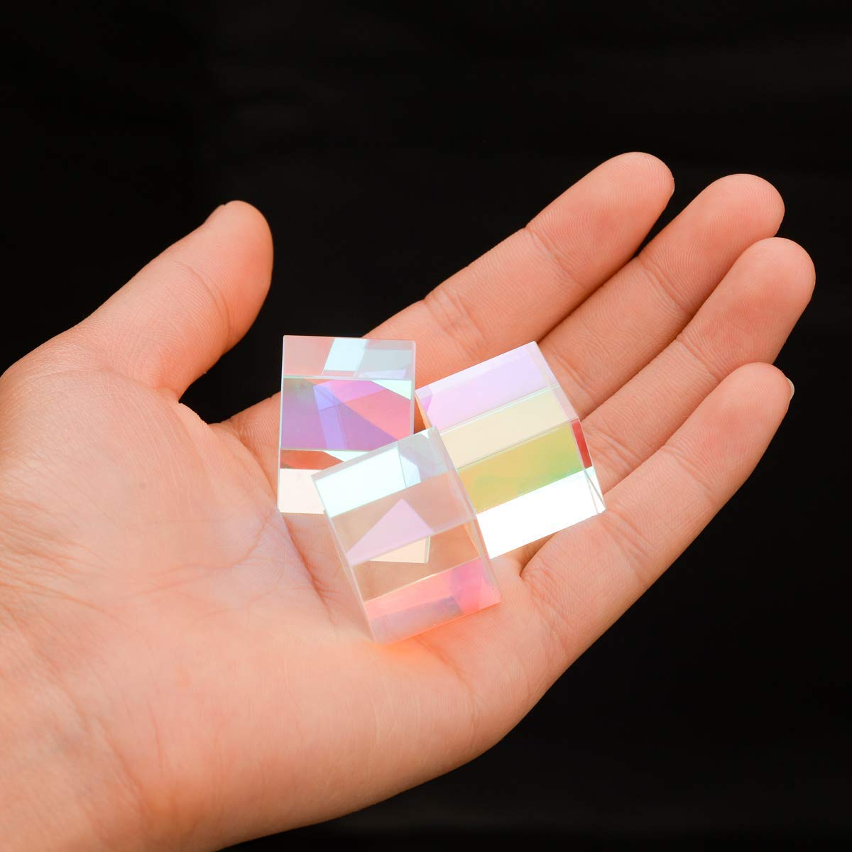 3 pieces 2 cm optical glass X-Cube prism RGB dispersion prism for physics and decoration Same size