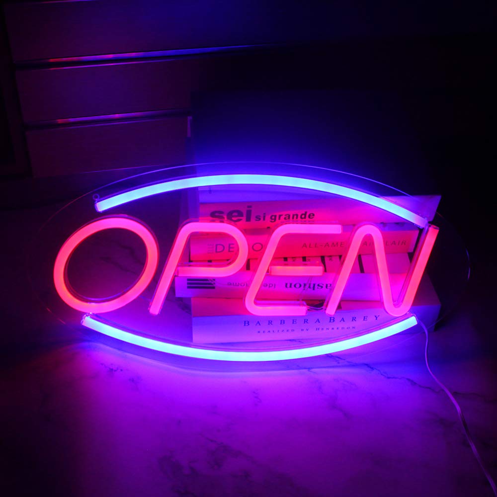 Wanxing LED Open Sign Neon Night Light for Room Decor, Bedroom, Bar, Pub, Hotel, Cafe, Restaurant, Game Room. Wall Art Decorative Sign, Powered by USB.