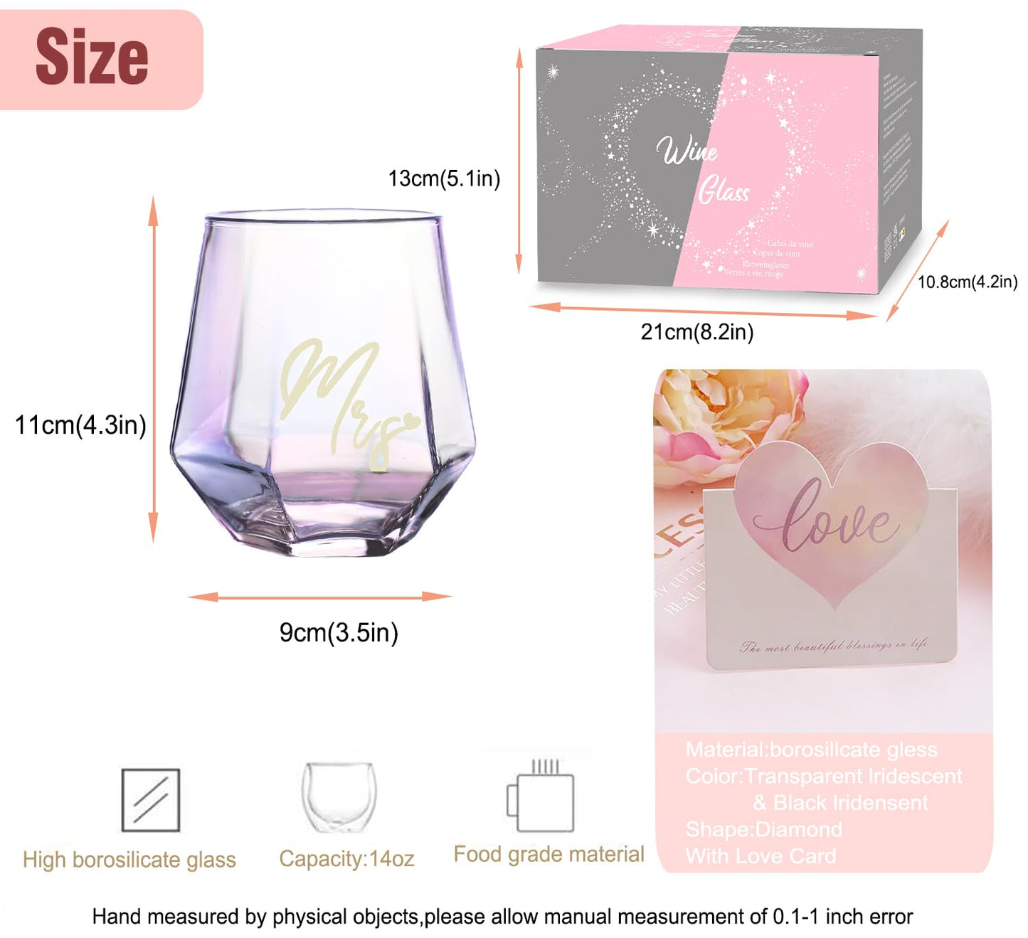 Iridescent Mr and Mrs wine glasses gifts, wedding gifts, engagement gifts for couples, bridal shower gift, anniversary gift for his and hers, gifts for bride and groom.