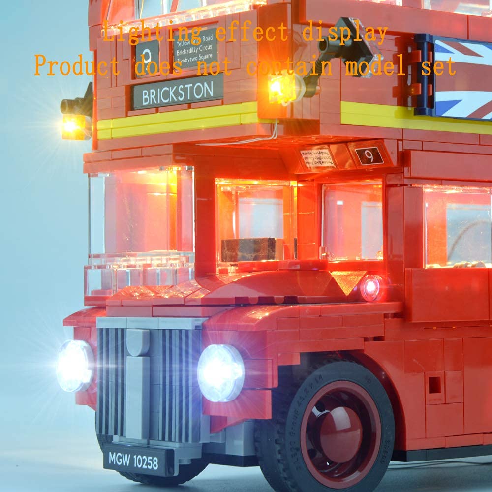 Upgraded version of 10258 light set for Creator Expert London Bus, compatible with Lego 10258 brick model (model set not included).