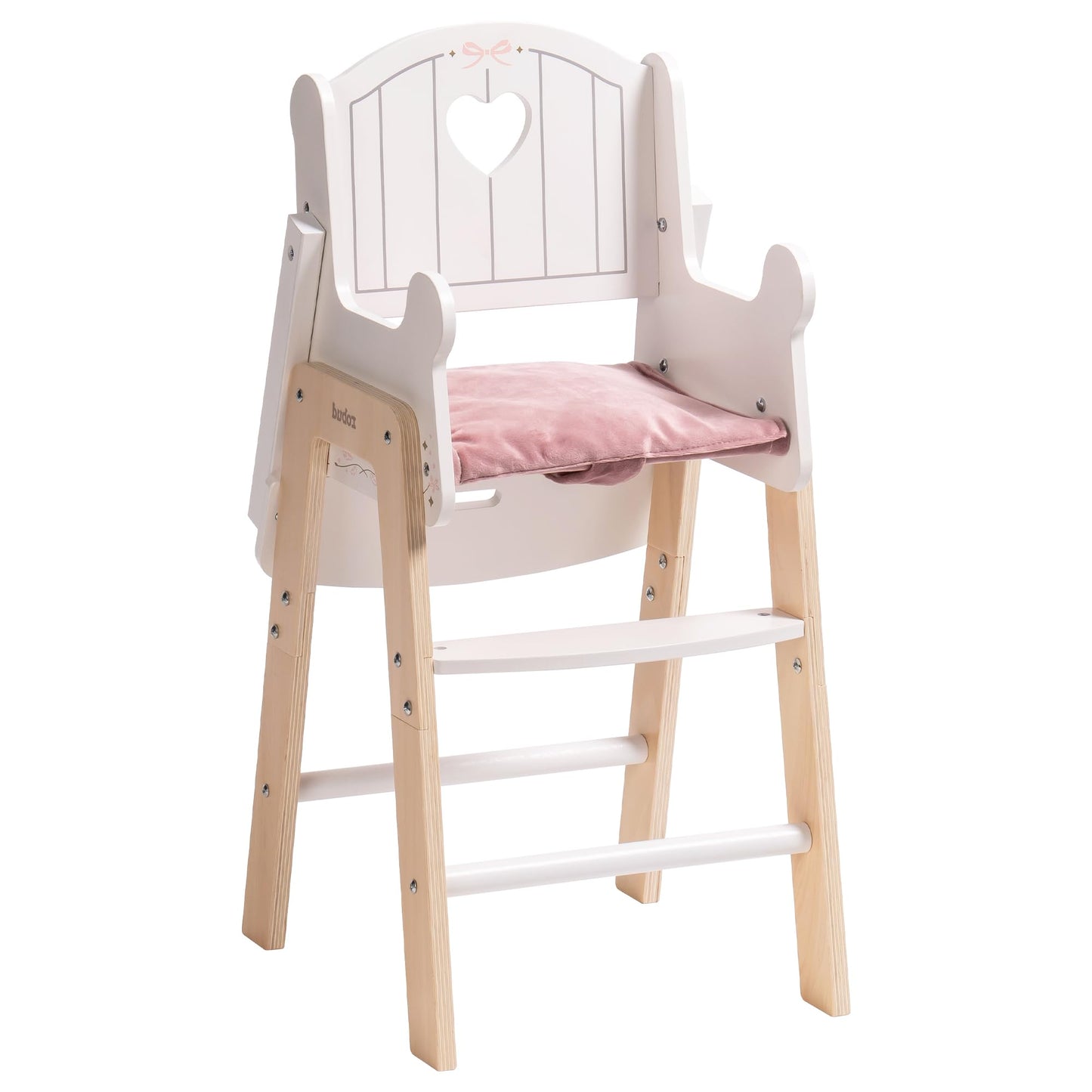 ROBUD wooden doll high chair - doll furniture for 18~20 inch dolls - Pink