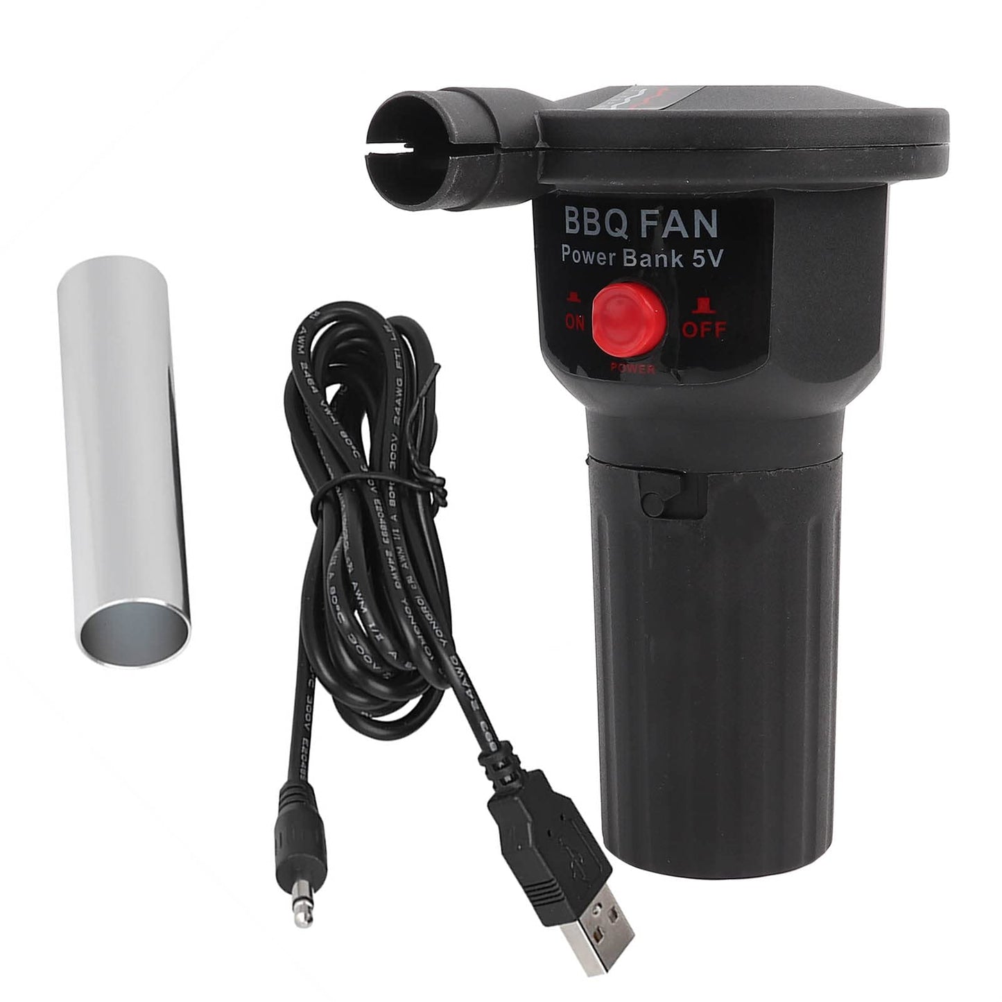 TOPINCN Portable Electric Barbecue Fan 5V Lightweight with Air Blower for Grill Picnic Camping
