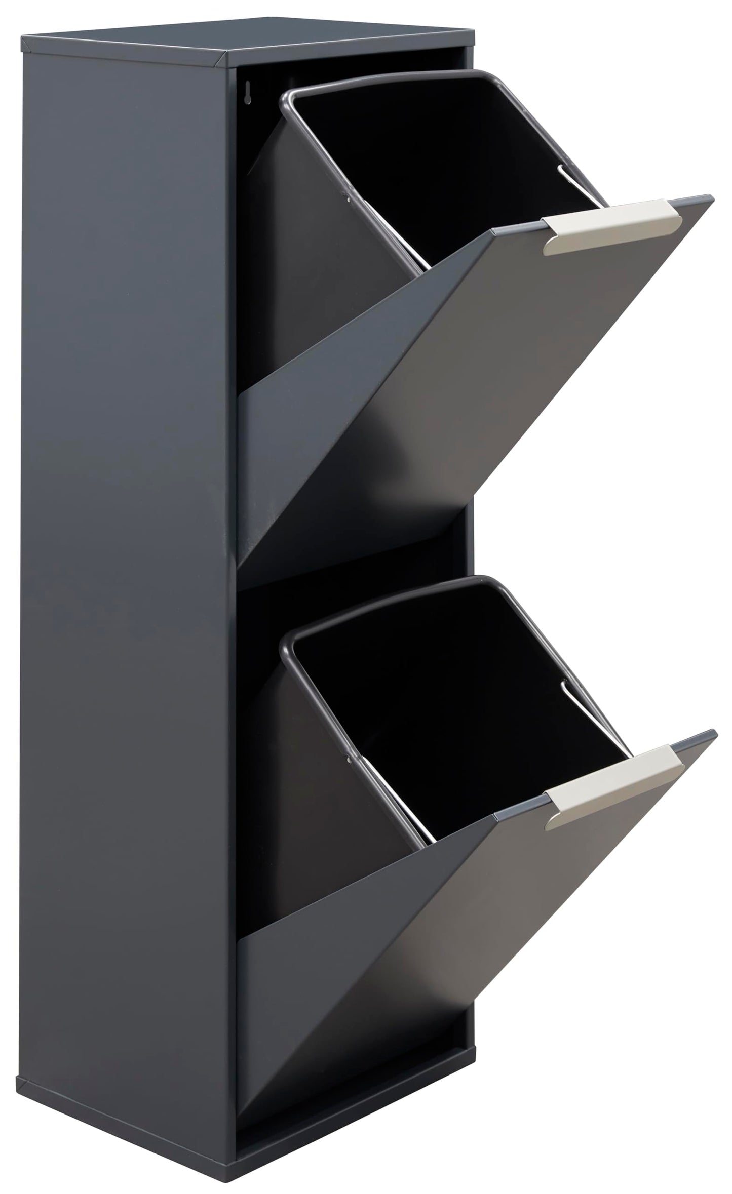 ARREGUI Ecoclas CR204-E steel recycling bin | 2 compartments for kitchen waste | 2x17L (34L) | 2 compartment trash can | removable inner bins + handle | recycling cabinet | waste separation | anthracite