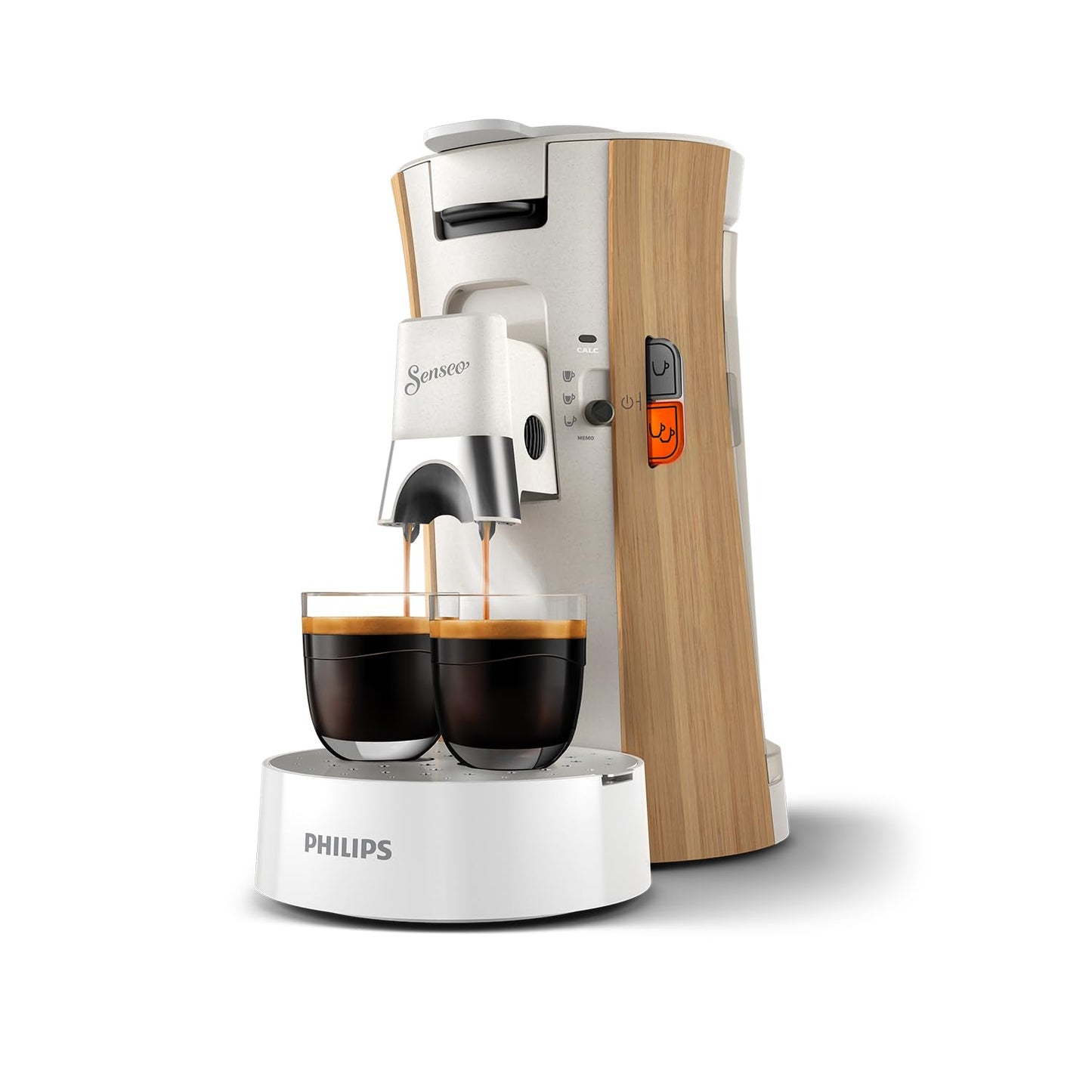 Philips Senseo Select Coffee Pad Machine - Intensity Plus, Memo function for 3 coffee specialties, Crema Plus, Environmentally friendly product with 37% bio-based plastic, Silk White (CSA240/05)