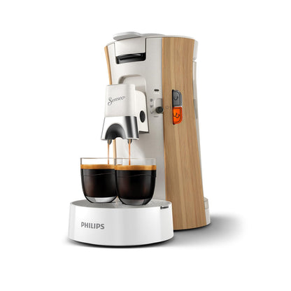 Philips Senseo Select Coffee Pad Machine - Intensity Plus, Memo function for 3 coffee specialties, Crema Plus, Environmentally friendly product with 37% bio-based plastic, Silk White (CSA240/05)