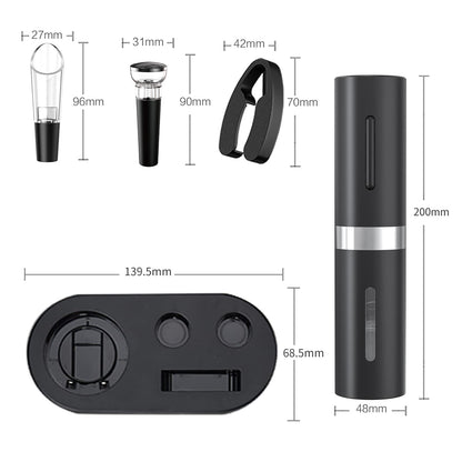 CIRCLE JOY Electric Wine Opener Set, Rechargeable 5-in-1 Wine Opener Gift Set with Charging Dock, Foil Cutter, Wine Pourer, and Vacuum Wine Stopper