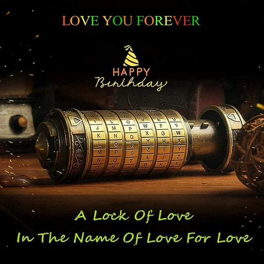 Da Vinci Code Cryptex Valentine's Day gifts for men women them him lock letter password code mini cryptex lock romantic birthday