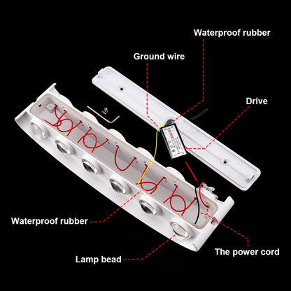 HAWEE Modern Waterproof Wall Lamp LED Wall Light Up Down Aluminum Wall Lighting Indoor Outdoor for Bathroom Stairs Porch Hallway Bedroom Corridor Living Room, 12W Warm White