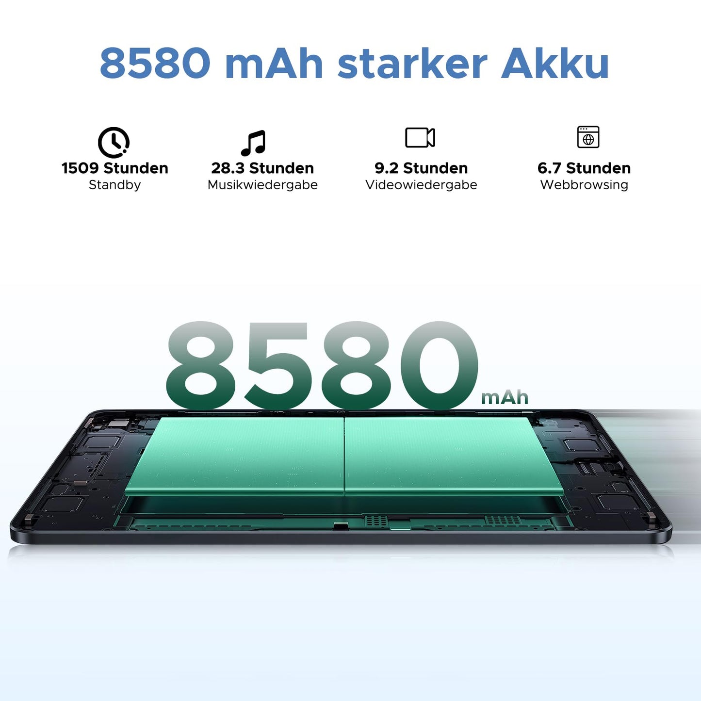 DOOGEE U11 Pro Android 15 Tablet 11-inch, 30GB RAM+256GB ROM (2TB TF) 8580mAh, 90Hz display, Unisoc T7200 Octa Core Tablet PC, 13MP+5MP, 5G WiFi/Widevine L1/GPS/Face ID/OTG [Gray]