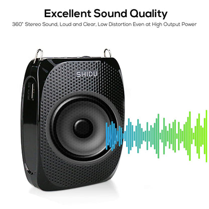 Voice Amplifier Wireless Portable Voice Amplifier Original Shidu PA System Speaker with Headset Microphone 10W Rechargeable Speaker for Teachers Tour Guide Sports Trainer