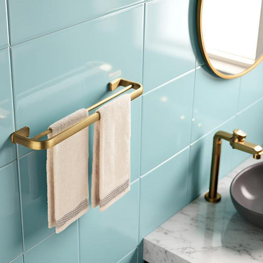 Flybath Towel Rail Double Brass Towel Holder Bath Towel Holder Wall Mount, 57 cm / 22.44 inches, Brushed Bronze.