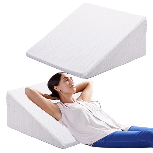TANYOO Wedge Pillow Memory Foam and High-density Foam in double-layer structure Suitable for bed and sofa as leg pillow or backrest pillow ONE wedge pillow as reflux pillow