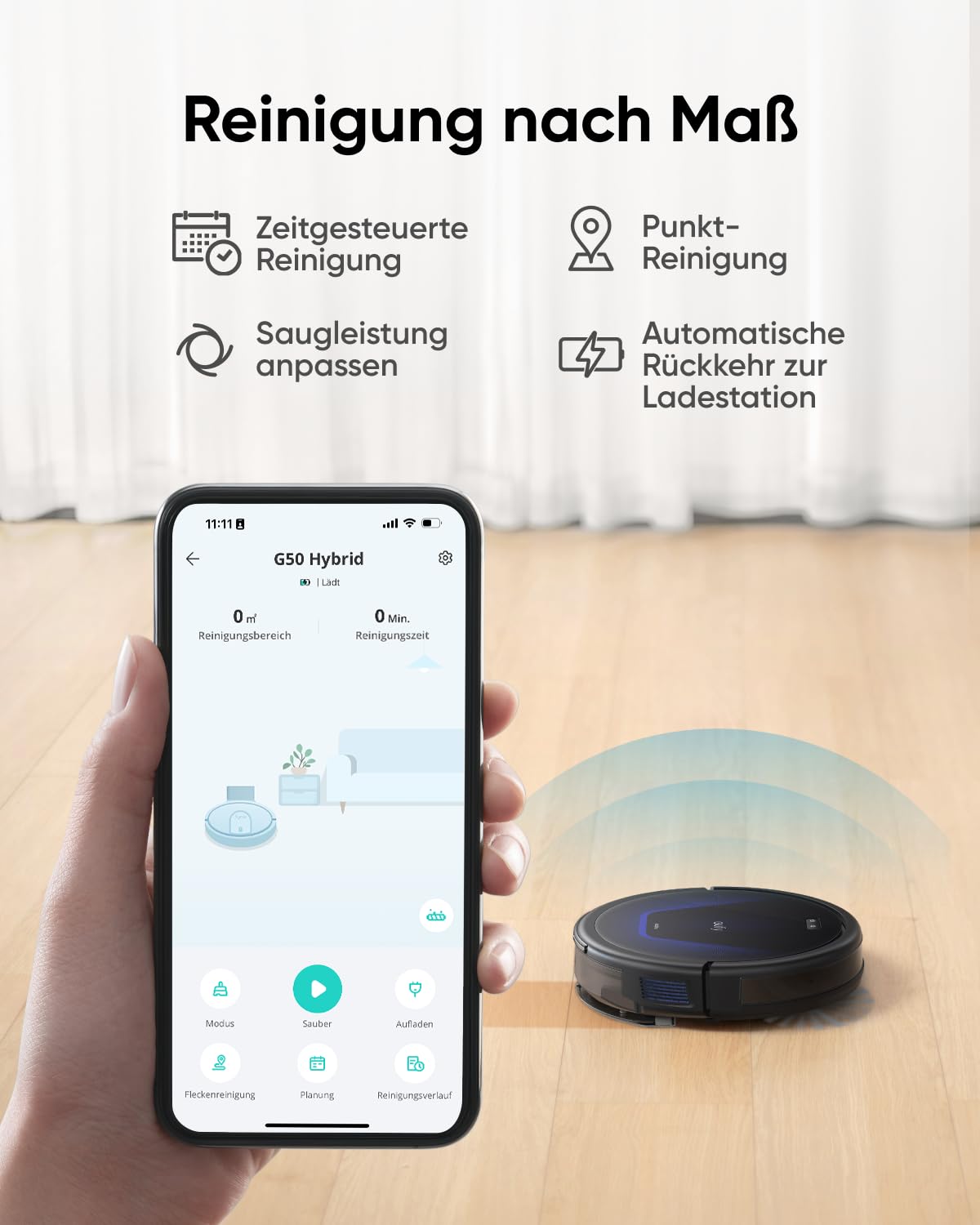 Eufy G50 Hybrid Robot Vacuum with Mop Function & 4,000Pa Strong Suction Power, Dynamic Navigation, Pro-Tangle-Free Brush, Mopping Pad for Light Surface Cleaning, Ideal for Pet Hair & Hard Floors