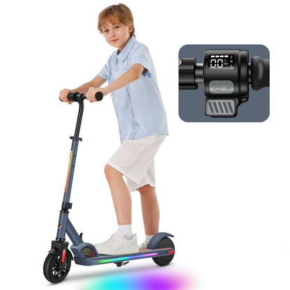 Caroma E Scooter for Kids aged 8-14, Max 17Km/h, 150W motor, Foldable Electric Scooter for Kids, Adjustable speed & height, LED display, Gift for Children and Teens (Blue)