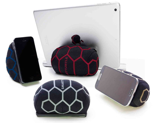 SmartTurtle® Mobile/Tablet Pillow Made in Austria, Silver iPhone iPad Holder, for bed, sofa, table, compatible with Apple iPad, Samsung Galaxy, and all smartphones