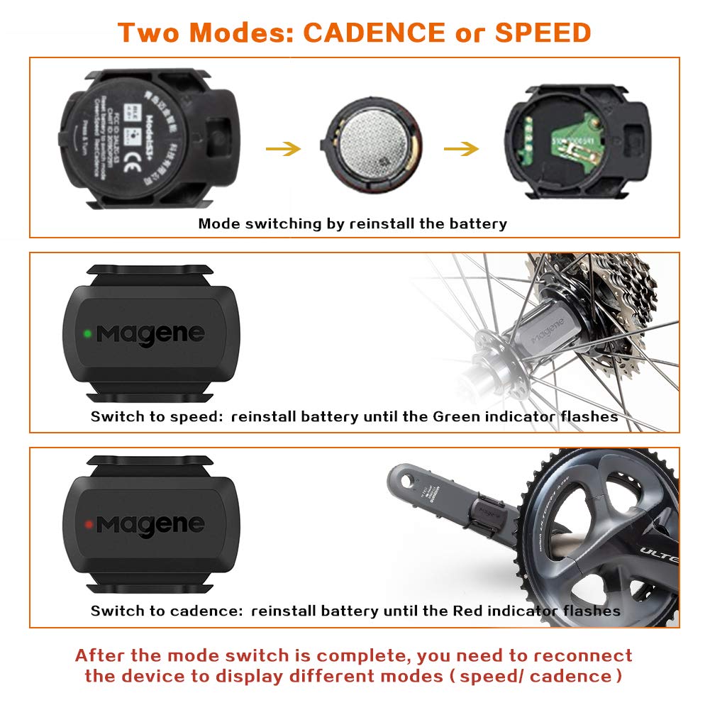 Magene S3 + speed sensor and cadence sensor, ANT+ and Bluetooth 4.0 Wireless bike speed sensor RPM bike computer