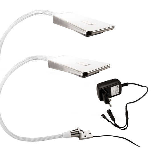 2 x SO-TECH® LED bed light Luminoso white incl. 1 x power supply flexible reading light swan neck light