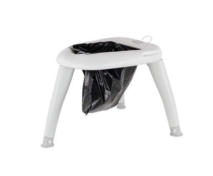 Stagecaptain Quixie-2842 camping toilet - outdoor and travel WC - for kids and adults - with hand washing sprayer - in practical carrying bag - includes 10 waste bags - light grey