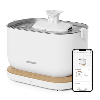 PETLIBRO Cat Fountain App Monitoring Drinking Fountain for Cat, Dockstream Automatic Cat Drinking Fountain 2.5L, Intelligent Control System, 2.4GHz Wi-Fi Connection, Easy Cleaning, Ultra Quiet