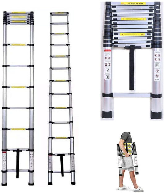 Multipurpose ladder 5m telescopic ladder aluminum folding ladder non-slip extendable sturdy step ladder 150 kg/330 lbs capacity