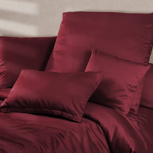 Pure Label 2-piece set of Mako satin pillowcases 40x80 cm made of 100% cotton in red - wonderfully soft pillowcases to match our bedding sets.