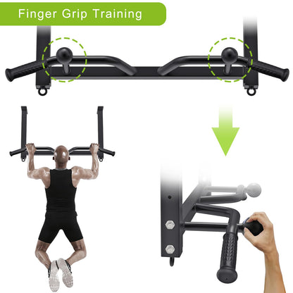 Kipika Heavy Duty Ceiling Mounted Pull Up Bar, Highly Adjustable, Multifunctional Chin Up Bar, Body Workout Home Gym System