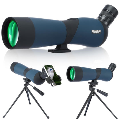 Target Shooting Spotting Scope - HD spotting scope with tripod carrying case & smartphone holder - BAK4 waterproof spotting scope for bird watching hunting wildlife scenery hunting wild animals stargazing (20-60x)