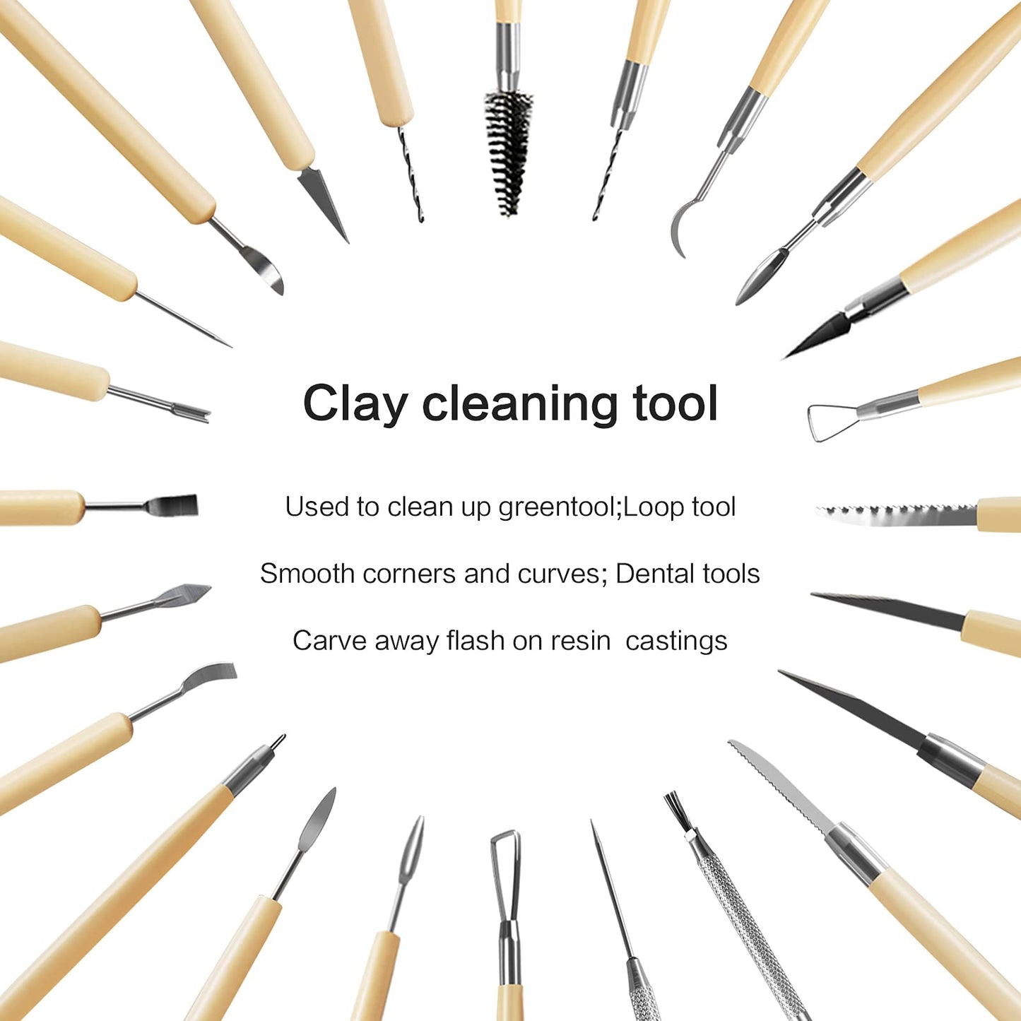 46Pcs Pottery Tool Set Sculpting Tools Polymer Clay Tools with Storage Bag for Model making, Jewelry Crafting, Pottery.