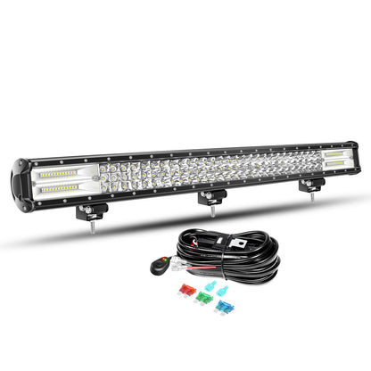 Willpower 28 inch LED work light bar 396W LED spotlight 12V 24V with wiring harness floodlight spotlight LED lightbar additional headlight for car off-road tractor SUV UTV ATV