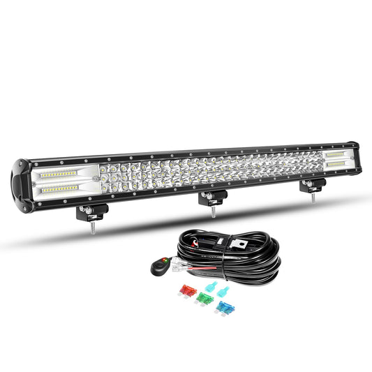 Willpower 28 inch LED work light bar 396W LED spotlight 12V 24V with wiring harness floodlight spotlight LED lightbar additional headlight for car off-road tractor SUV UTV ATV