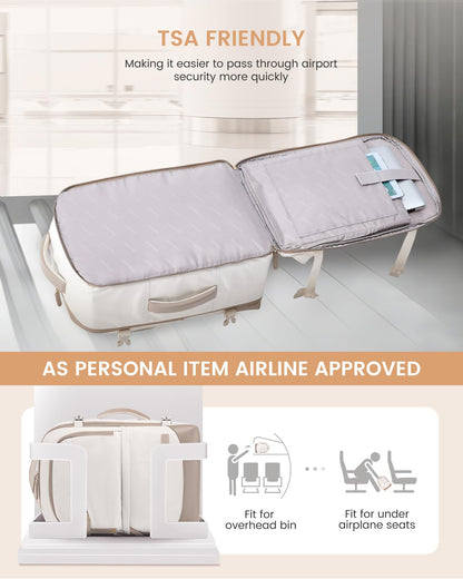 LOVEVOOK carry-on travel backpack set of 4, 40L for women, with wet and dry compartment, 45x36x20cm, fits 17.3 inch laptop. Perfect carry-on luggage for trips.