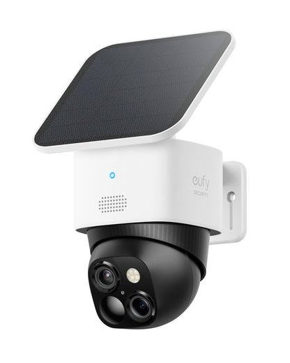 eufy Security SoloCam S340, outdoor surveillance camera, 360° monitoring, no blind spots, outdoor battery-powered surveillance camera, solar, 2.4GHz WiFi, free use, compatible with HomeBase 3
