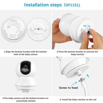 TIUIHU Baby Monitor Clip Mount for TP-Link Tapo C200/C210/C220/C201/C202/C211/C212/C222/C225/C230 WiFi IP Camera (White)