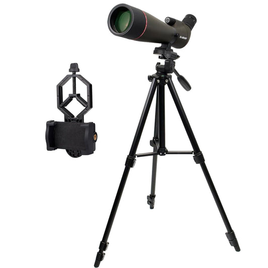 Svbony SV13 20-60X80 spotting scope with tripod, HD waterproof bird watching scope with carrying case, FMC optics Porro prism angled spotting scope for sports shooters, wildlife scenery.