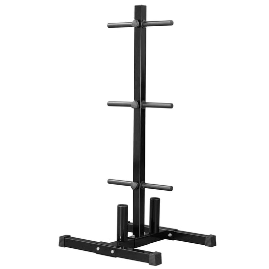 Yaheetech Weight Plate Rack Dumbbell Tree Weight Stand with 6 Bars and 28mm Plate Holders Steel Dumbbell Stand Weight Rack Max. Load Capacity 400 kg Plate Stand