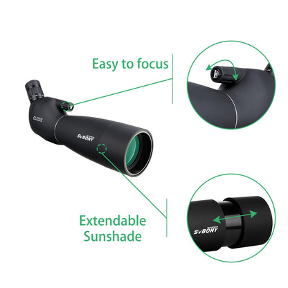 Svbony SV28 Spotting Scope, 25-75x70 Spotting Scope with Tripod, HD BAK4 Prism FMC Lens Spotting Scope with Phone Adapter for target shooting, archery, bird watching, moon viewing.