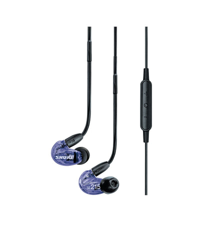Shure SE215 Special Edition Universal Sound Isolating Earphones, single driver, in-ear design, detachable cable, clear sound and powerful bass, ideal for music, video games, and phone calls - Purple