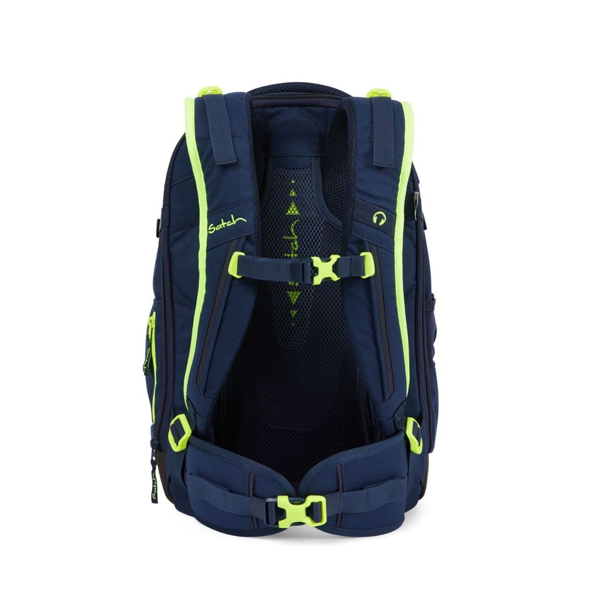 Satch Match school backpack set 3pcs incl. pencil case and gym bag (Toxic Yellow)