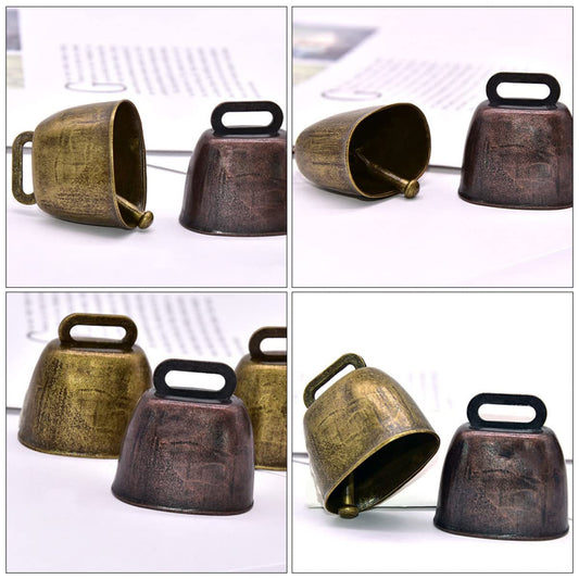 24 pieces of vintage iron hanging bells for pet decoration, Christmas, sheep, cows, and projects. Durable and loud as an alarm bell decoration.