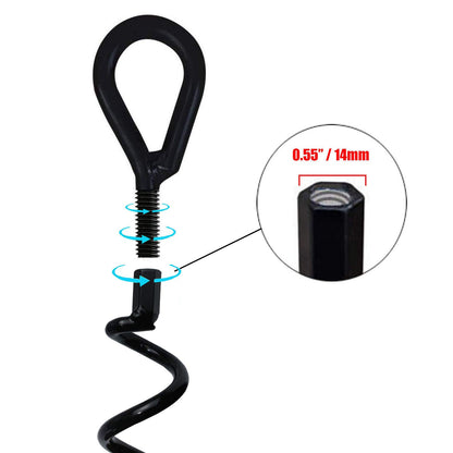 Jayzod 46cm Spiral Earth Ground High Performance Shed Anchor Kit. Ideal for dog tether post, securing animals, tents, awnings, sheds, carports, swing sets. 4 pack.