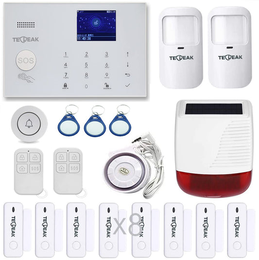 GSM/WLAN Alarm Systems Complete System with Surveillance Cameras, TECPEAK Home Alarm System, Home Security Set (KIT1)