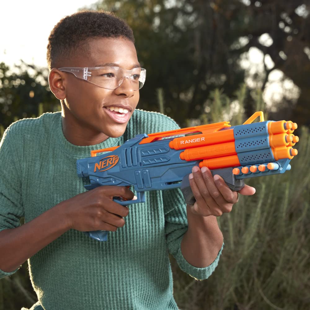 NERF Elite 2.0 Ranger PD-5 Blaster with 5 barrels, 10 Elite Darts, easy handling, dart storage, pump action.