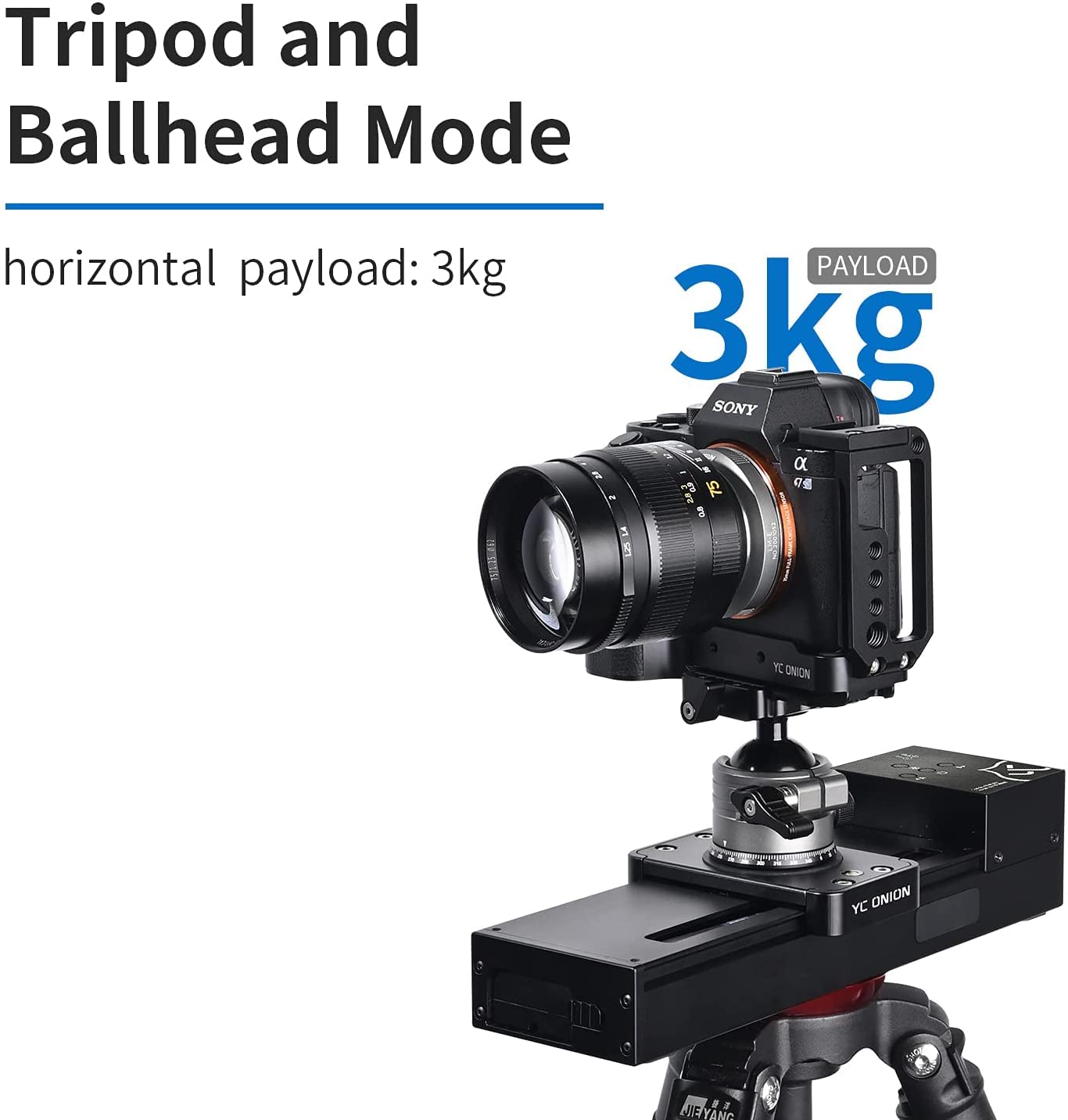 YC Onion 20cm Mini Motorized Camera Slider, Mobile Camera Slider with Motor, 4-Axis Linkage compatible with Zhiyun/DJI Ronin-S/RS 2/RS 3 Pro Stabilizer, Video Mode & Time-lapse Photography