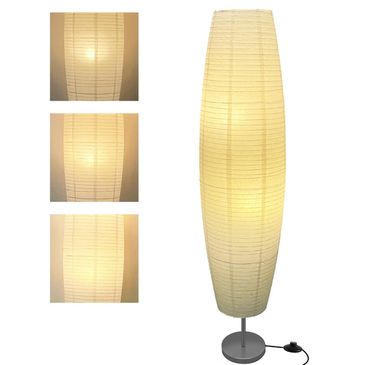 LALISU Floor Lamp Paper Lamp Modern Floor Lamps with Lampshade, Floor Lamp for Living Room with Foot Switch, Bedroom, and Study Room (White-01)